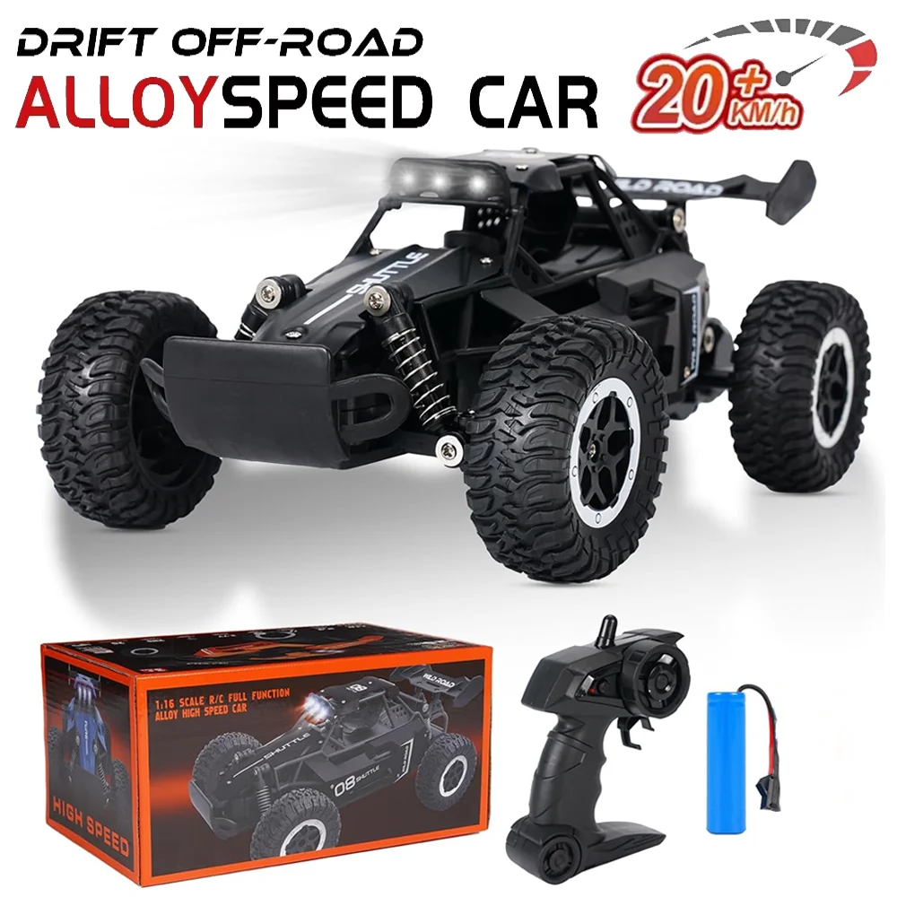 Rc Hobby Toucan - 1:16 2.4Gモデル 2WD高速オフロードRCカー LEDライト付きリモコンクライミングカー アウトドアトラックカー ギフト