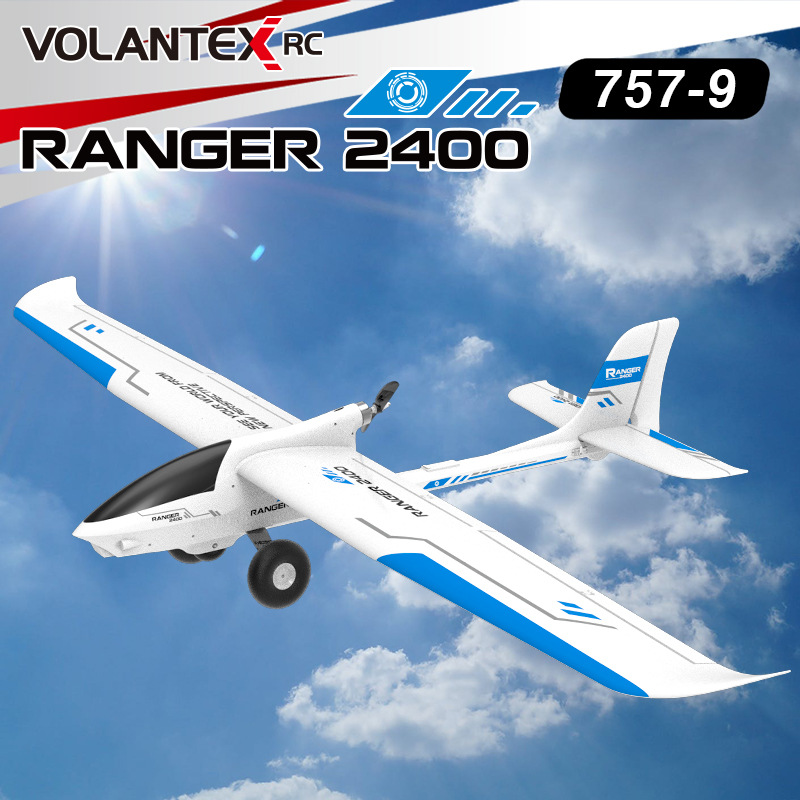 Rc Plane Hobby Zone - Volantex-バッテリーなしのRangerエアガン,モデルグライダー,pnp,2400mm,翼幅5チャンネル,epo,fpv,2400, V757-9, 75709