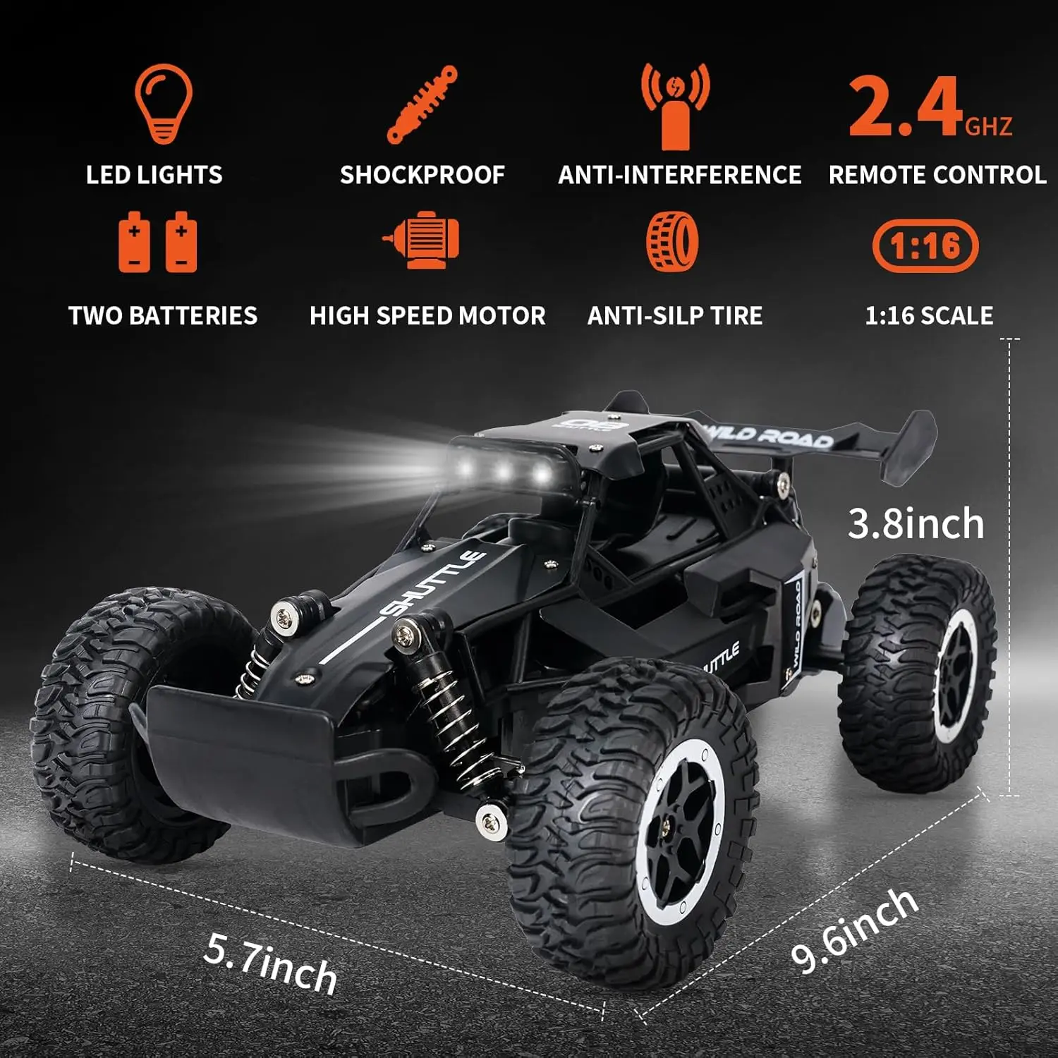 1:16 2.4Gモデル 2WD高速オフロードRCカー LE - Rc Hobby Toucan のレビューと価格