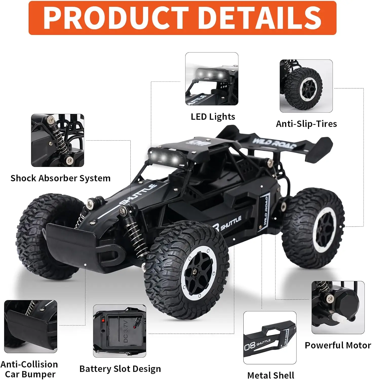 1:16 2.4Gモデル 2WD高速オフロードRCカー LE - Rc Hobby Toucan のレビューと価格